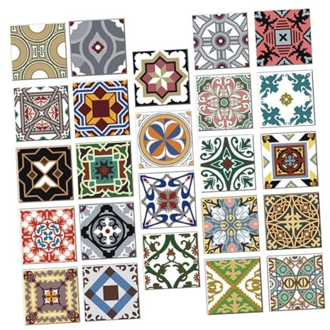 Angoily 24stücke Teiliges Vintage Fliesenaufkleber Für Küche Und Bad Abziehbare Fliesen Zum Einfachen Anbringen Für -wanddekoration
