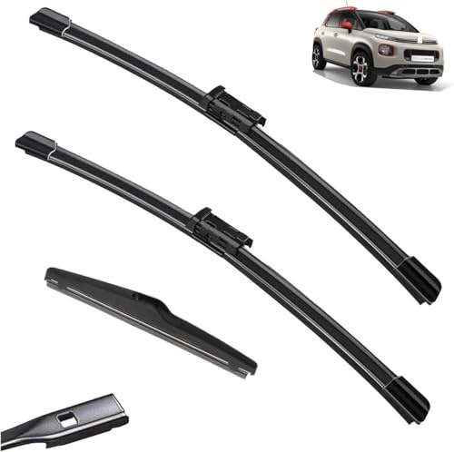 Juego de escobillas limpiaparabrisas Delanteras y traseras para Citroën C3 Aircross 2017-2020 (26 + 16 + 7,5), Accesorios para Coche.