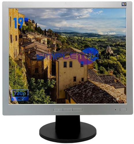 SIMPLETEK - L1906 19 LCD-Monitor | 5:4/4:3 - VGA/DVI/USB Hub | Basis, Netzkabel, VGA-Kabel und USB A-B-Kabel enthalten (Generalüberholt)