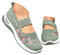 Generisch disccounter Slip on Sneakers Damen Orthopädische Walkingschuhe Atmungsaktiv rutschfest Sommerschuhe Mesh die Blumen Diabetiker Schuhe Breite Damen Schuhe Weite h extra weit Grün EU 39