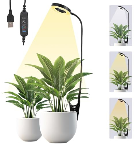 JUMRHFAN Grow Lights Indoor Plants, Black 6500K Full Spectrum LED Grow Lamp