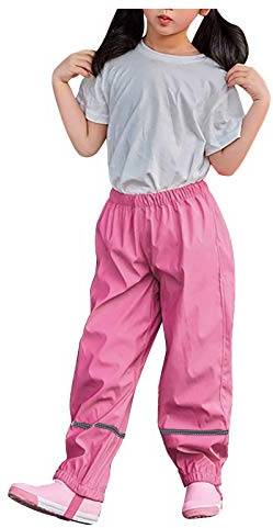 Generico antaloni Impermeabili Bambini Pioggia Ragazzi Pantaloni Impermeabili Bambini Pantaloni Impermeabili Bambino Unisex Leggeri Salopette Antipioggia per Ragazze e Ragazzi (98-104)
