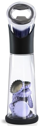 Flaschenöffner mit Auffangbehälter, Kronkorken-Sammler mit Hebeltechnik - Bieröffner für Küche, Bar & Outdoor, Praktisches Geschenk für Männer, Väter & Freunde