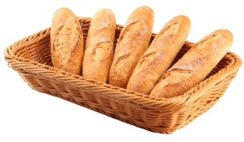 suaywo Rattan Tray Korb Für Restaurants, Obstläden und Privathaushalte | Organizer Brötchenkorb Storage Basket Rectangular Gewebtes Material Rechteckig Aufbewahrungskorb - Braun (30 * 20 * 7cm)