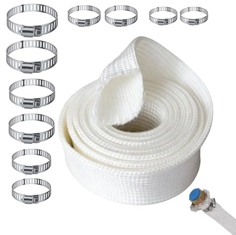 Hochwertiger Abgasrohrschlauch 25 mm für Notstromgeneratoren, 200 cm langer Auspuffschlauch, ideal für Hilfsheizungen, inklusive 10 Edelstahlschellen, Hitzeschutzschlauch für Dieselheizungen