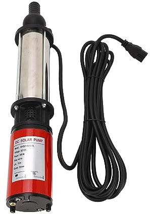 Solar-Tauchwasserpumpe – DC 12 V 300 W Edelstahl-Brunnenpumpe für Bewässerung und landwirtschaftliche Wasserversorgung – 4 Kubikmeter pro Stunde Durchflussrate – 15 m maximale