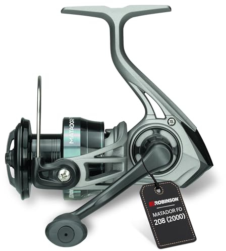Robinson Angelrolle | Spinnrolle mit Slow Oscillation für Barsch & Zander | Langsame Spulenoszillation für weite Würfe · Doppelt gelagerte Hauptwelle · Leichtbau-Graphitgehäuse · 278 g