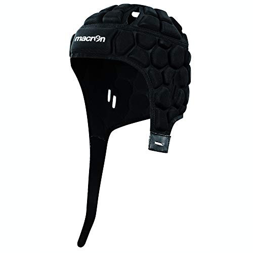 Macron Unisex – Erwachsene Helmet XE Rugby-Helm, Schwarz, XS