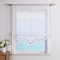 ESLIR Raffrollo mit Schlaufen Raffgardinen Gardinen Küche Transparent Schlaufenrollo Vorhänge Bestickt Modern Voile Grau BxH 80x140cm 1 Stück