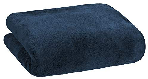 Floringo Luxus Well-Soft Wellness Decke 95° waschbar 150x200 Kuscheldecke extraweich Marine