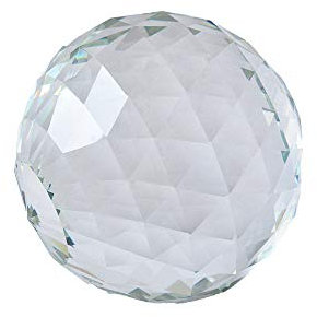 Comidox Esfera de cristal de corte transparente de 50 mm, bola de cristal facetada, prismas, atrapasueños, decoración de fotografía para el hogar, hotel, (1 unidad)
