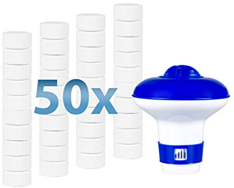 Bluewater Chlorine 50 x 20g Tablets Plus Floating Dispenser