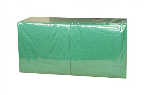 PGV Zelltuch-Servietten 3-lagig 33 x 33 cm - 1/4 Falz (250 Stück / 1 Pack, DUNKELGRÜN)