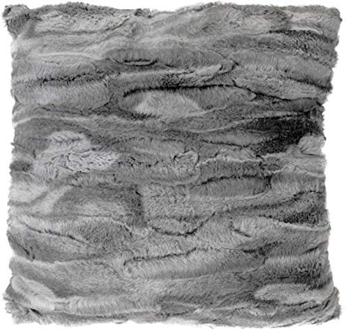 matrasa Fellkissen aus Fleece - 45x45 cm gefüllt - Landhaus Deko Kissen Sofakissen Grau