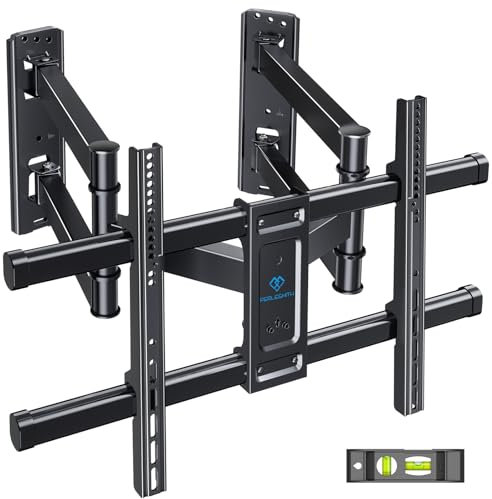CASE Corner TV Wall Mount Full Motion- Corner TV Bracket Fits 37-65 Inch LED, LCD 4K Flat Curved Screen TVs- Hold up to 99 lbs Max VESA 600x400 W/Tilt, Swivel and Level