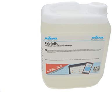 Kunststoff- und Schreibtischreiniger mit Mikrofasertuch Blau für Oberflächen (1x Kanister Schreibtischreiniger = 5 Liter)