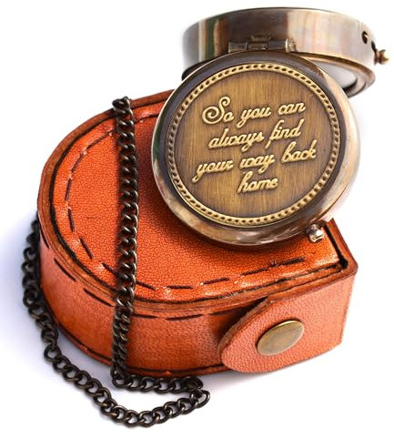 Kompass mit Gravur So You Can Always Find Your Way Back Home, für Konfirmationsgeschenke, Taufgeschenke, bestes Ostern, Geburtstagsgeschenke, Hochzeitsgeschenke, religiöse Geschenke für Männer