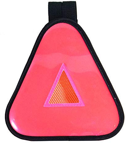 Vincita Reflektierendes Yield Symbol mit Klettband – hohe Sichtbarkeit für Sicherheit bei Nacht – Sicherheitsreflektor für Fahrradträger – reflektierendes Fahrradzubehör (Rosa)