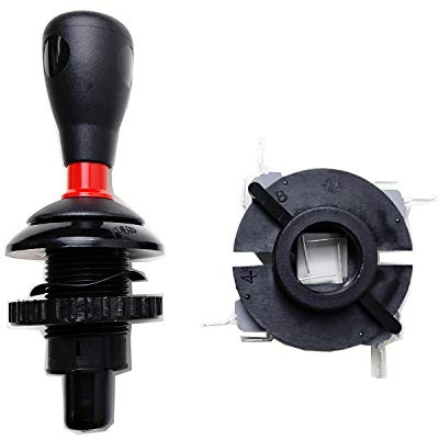 Digitalkey MOD.010/L Edierre Joystick per Videogiochi e Cabinati Arcade, per Pannelli in Legno Spessi (Red)