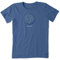 Life Is Good Damen Standard Crusher Graphic T-Shirt, Vintage-Blau, Größe L