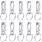 QH-Shop Karabiner Schlüsselanhänger mit Schlüsselring 10 Stück Metall Karabinerhaken mit Abnehmbare Schlüsselring, Stabile Autoschlüsselkette für Männer und Frauen