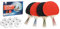 Sunflex Tischtennisset Rundlauf | 4 Schläger ohne Schwamm und 10 weiße Tischtennisbälle 40+ | Ping Pong Set ideal für Anfänger und Familie |Partie Tischtennis für bis zu 4 Spieler