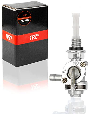 1PZ F12-M10 Robinet d'essence M10 x 1,25 Pompe à carburant Commutateur de Réservoir de gaz Petcock Valve Interrupteur marche/arrêt pour générateur d'essence pour Moto Groupe électrogène Dirt Bike Quad