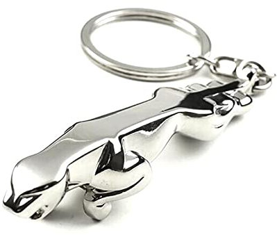 Tier-Schlüsselanhänger, silberfarbener Edelstahl, Leopardenmuster, Auto-Schlüsselanhänger, Metall-Schlüsselanhänger, Taschenanhänger, Auto-Schlüsselanhänger für Männer