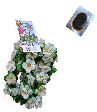 Fahrradgirlande Blumengirlande 120 cm Blume in beige- Weißtöne inkl. maxxi4you Reflexband