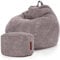 Green Bean® 2er Set Indoor XXL Sitzsack + Pouf mit EPS-Perlen Füllung - Fußhocker Fußkissen Hocker Bodenkissen Liegekissen Sitzkissen Lounge Chair - Grau