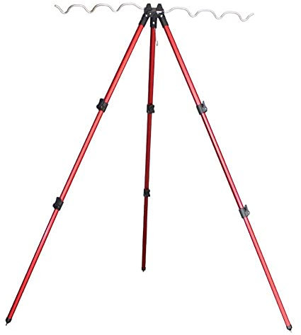 jinyi2016SHOP Tripode Pesca Telescópico Altura Ajustable Barras de Pescar Titular Plegable Trípode Soporte Pesca de mar Pesca Soporte Soporte para cañas de Pescar (Color : Red)