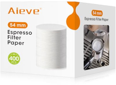 Aieve Espresso-Papierfilter, kompatibel mit Breville Barista Espresso-Kaffeemaschine, 54 mm Espresso-Filter, Pucksieb, Siebträgerpapier (400 Stück)