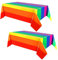 2Pack 137*274cm Pride Party Table Cloth-Rainbow Tablecovers for Kids Party Decorations-Birthday Rainbow Party Disposable Plastic Table Cover for LGBT Party,Kids Birthday,Summer,Cocktail Party Decor