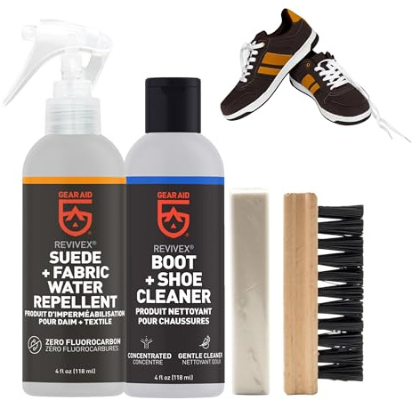 GEAR AID Revivex Suede and Fabric Boot Care Kit with Spray, Cleaner, Brush and Eraser
