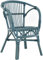 Klassischer Flecht-Sessel im skandinavischem Stil/Korb-Stuhl aus Natur-Rattan (Blau)