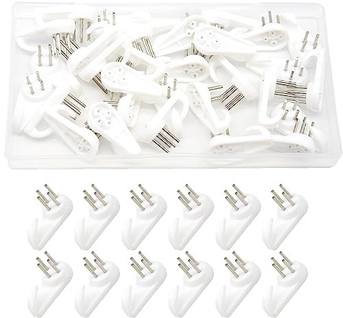Yosawo 30 Stück Spurenlose Wandhaken Bilderhaken Ohne Bohren Bildaufhänger für Aufhängen von Bildern, Uhren, Rahmen, Spiegeln, Wandhaken (30mm)