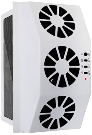 GRIRIW Ventilateur Solaire Voiture Ventilateur d'Extraction Circulation d'Air Refroidisseur à Sorties pour Banquette Arrière pour Voiture Garée Élimine Odeurs et Air Chaud