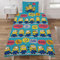 Dreamtex Despicable Me Minions Single Duvet Cover & Pillowcase Set for Kids, Boys, Girls - Reversible Polycotton Bedding Duvet with Pillow Case - & Breathable Duvet, Blue, (SR1-MIN-ROW-12)