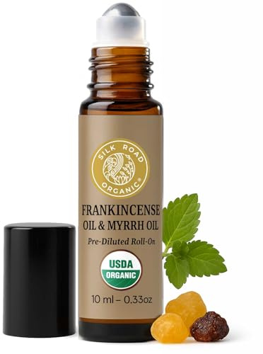 Silk Road Organic Frankincense Oil & Myrrh Comfort Roll-On, USDA Certified