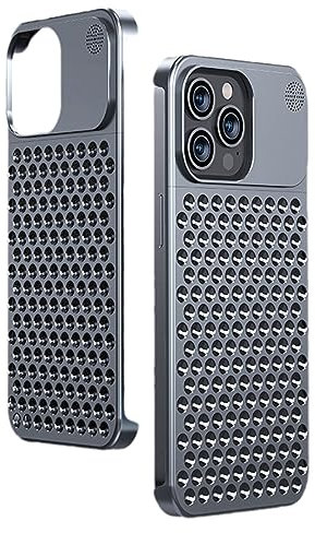 Georcep Aluminum Alloy Anti-Fall Heat Dissipation Bezel Slim Case for iPhone (B-Gray,for iPhone 14)