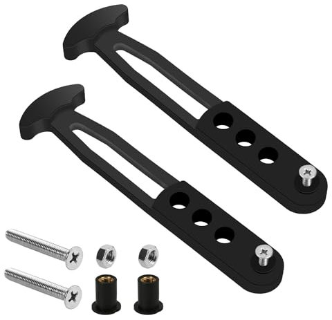 2pcs Telescoping Ladder Rubber Strap, Boat Ladder Strap with 4 Adjustable Mounting Holes Boarding Fixed Lock Belt Secure Retaining Latch Band for Pontoon Boat Rooftop RV Folding Ladder