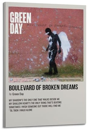 Zamm Leinwandposter Boulevard of Broken Dreams, Wandkunst, dekoratives Gemälde, Schlafzimmer, 60 x 90 cm, Rahmenstil
