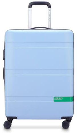 United Colors of Benetton Now Hartschalengepäck mit Spinnrollen, Hell, blau, Checked-Medium 23 Inch, Jetzt! Hartschalengepäck mit Spinnrädern
