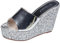 KMHXCGU Slide-Sandale Für Damen Sandales De Plate-Forme Extérieure De Glissières À Paille-Argent-36