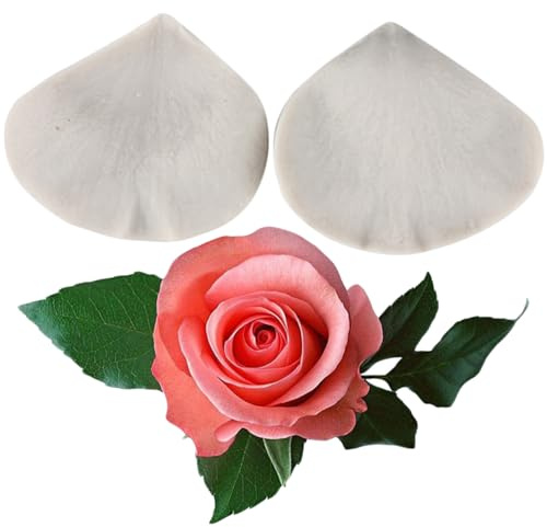 MINFEIDMS Rose Petals Silicone Mould Fondant Chocolate Moulds Veining Petal Sugar Flower Mould for Cake Decorating Cupcake Topper Candy Chocolate Gum Paste Polymer Clay