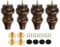 sourcing map 6 Inch Wood Furniture Legs, Set of 4 Sofa Replacement Wooden Furniture Feet Dresser Legs with Mounting Screws, for Cabinets Couch Dresser Chair Desk Ottoman Table, Dark Brown
