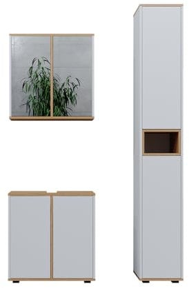 Vicco Badmöbel-Set Didi, Badezimmerschrank-Set, Weiß/Artisan, 3 Teile mit Hochschrank