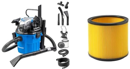 Vacmaster VWM1518R 1500W 18L+Vacmaster - Filtro de cartucho desechable para aspiradoras húmedas y secas de 15 a 60Ls