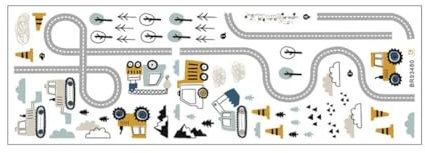 PLGEBR Cartoon Cars Highway Track Wandaufkleber für Kinderzimmer, Kinderzimmer, Spielzimmer, Dekoration, B1E6 Schlafzimmer