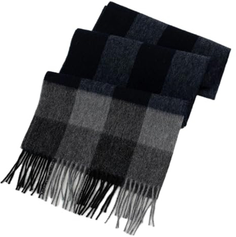 CMZYBBD Schal Damenschal Kaschmirschal, Kariertem Schal, Herbst Winter Warmer Bunte Karierte Reine Kaschmirschal-dunkelblau-30 * 180 cm
